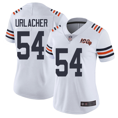 Bears #54 Brian Urlacher White Alternate Women's Stitched Football Vapor Untouchable Limited 100th Season Jersey