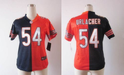 Nike Bears #54 Brian Urlacher Navy Blue/Orange Women's Stitched NFL Elite Split Jersey