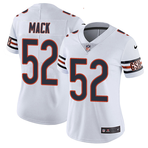 Nike Bears #52 Khalil Mack White Women's Stitched NFL Vapor Untouchable Limited Jersey - Click Image to Close