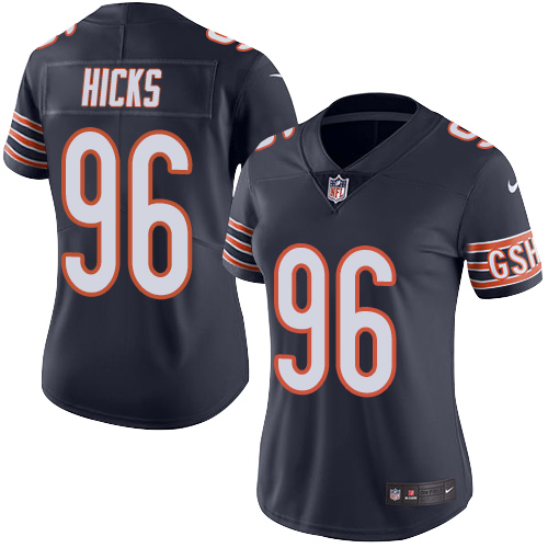 Nike Bears #96 Akiem Hicks Navy Blue Team Color Women's Stitched NFL Vapor Untouchable Limited Jersey