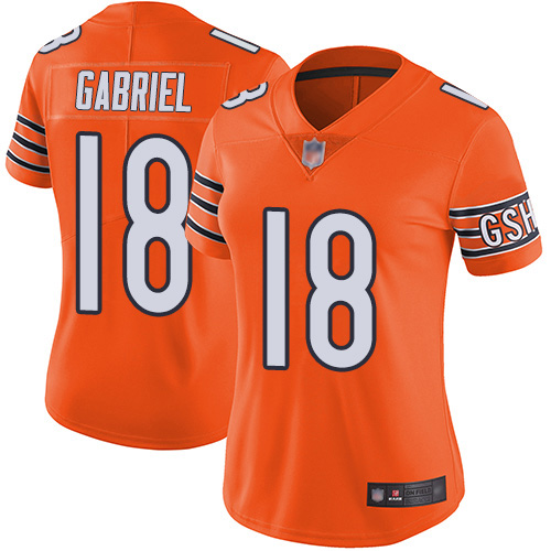 Bears #18 Taylor Gabriel Orange Women's Stitched Football Limited Rush Jersey