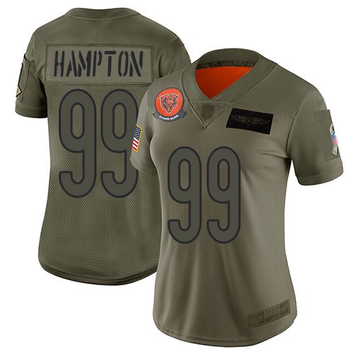 Bears #99 Dan Hampton Camo Women's Stitched Football Limited 2019 Salute to Service Jersey