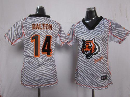 Nike Bengals #14 Andy Dalton Zebra Women's Stitched NFL Elite Jersey