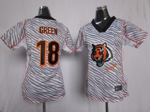 Nike Bengals #18 A.J. Green Zebra Women's Stitched NFL Elite Jersey