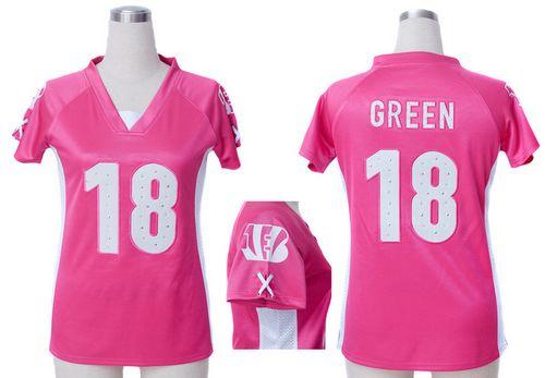 Nike Bengals #18 A.J. Green Pink Draft Him Name & Number Top Women's Stitched NFL Elite Jersey