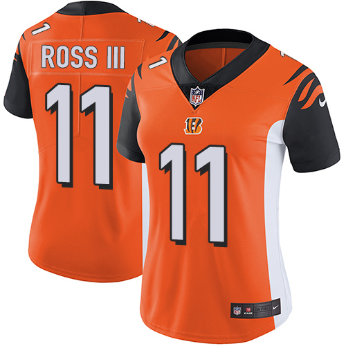 Bengals #11 John Ross III Orange Alternate Women's Stitched Football Vapor Untouchable Limited Jersey