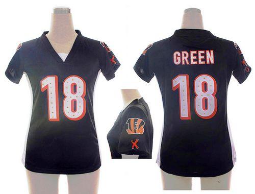 Nike Bengals #18 A.J. Green Black Team Color Draft Him Name & Number Top Women's Stitched NFL Elite Jersey