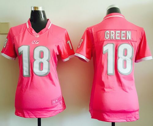 Nike Bengals #18 A.J. Green Pink Women's Stitched NFL Elite Bubble Gum Jersey