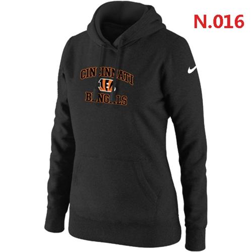 Women's Nike Cincinnati Bengals Heart & Soul Pullover Hoodie Black - Click Image to Close