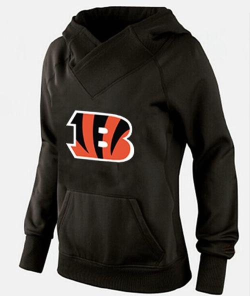 Women's Cincinnati Bengals Logo Pullover Hoodie Black-1