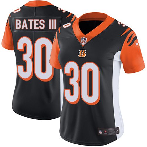 Nike Bengals #30 Jessie Bates III Black Team Color Women's Stitched NFL Vapor Untouchable Limited Jersey - Click Image to Close