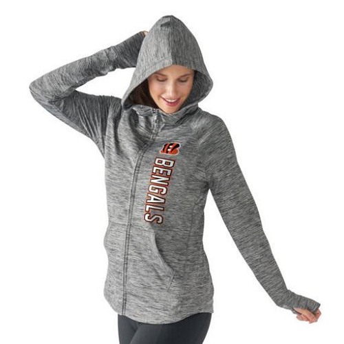 Women's NFL Cincinnati Bengals G-III 4Her by Carl Banks Recovery Full-Zip Hoodie Heathered Gray