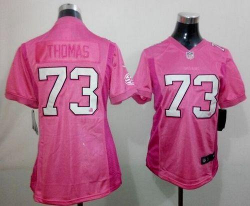 Nike Browns #73 Joe Thomas Pink Be Luv'd Women's Stitched NFL New Elite Jersey