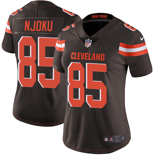 Nike Browns #85 David Njoku Brown Team Color Women's Stitched NFL Vapor Untouchable Limited Jersey