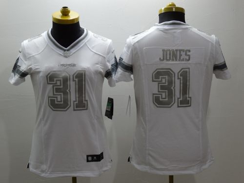 Nike Cowboys #31 Byron Jones White Women's Stitched NFL Limited Platinum Jersey