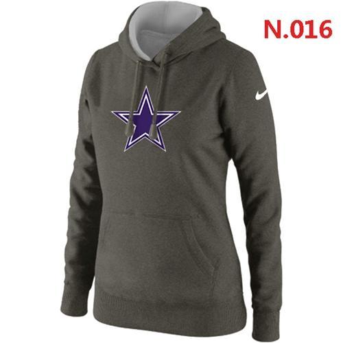 Women's Dallas Cowboys Logo Pullover Hoodie Dark Grey