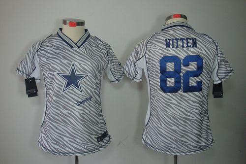 Nike Cowboys #82 Jason Witten Zebra Women's Stitched NFL Elite Jersey