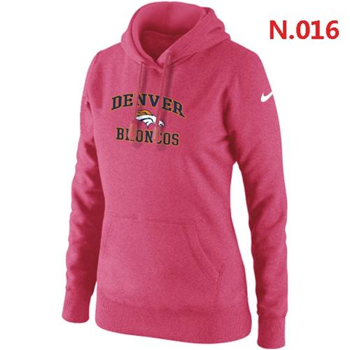 Women's Nike Denver Broncos Heart & Soul Pullover Hoodie Pink