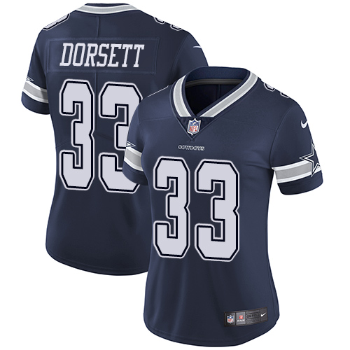 Nike Cowboys #33 Tony Dorsett Navy Blue Team Color Women's Stitched NFL Vapor Untouchable Limited Jersey - Click Image to Close