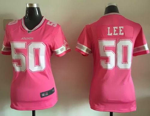 Nike Cowboys #50 Sean Lee Pink Women's Stitched NFL Elite Bubble Gum Jersey