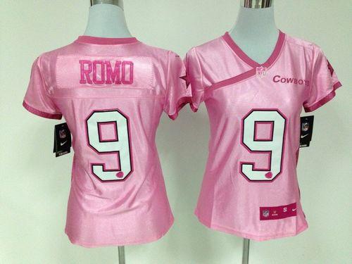 Nike Cowboys #9 Tony Romo New Pink Women's Be Luv'd Stitched NFL Elite Jersey