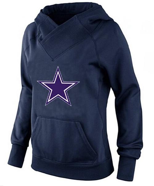 Women's Dallas Cowboys International Version Pullover Hoodie Navy Blue