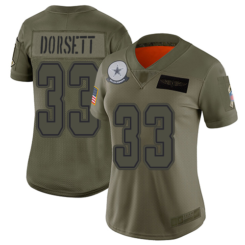 Cowboys #33 Tony Dorsett Camo Women's Stitched Football Limited 2019 Salute to Service Jersey - Click Image to Close