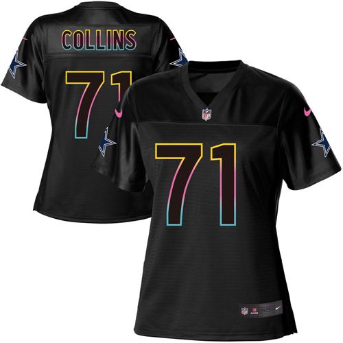 Nike Cowboys #71 La'el Collins Black Women's NFL Fashion Game Jersey - Click Image to Close