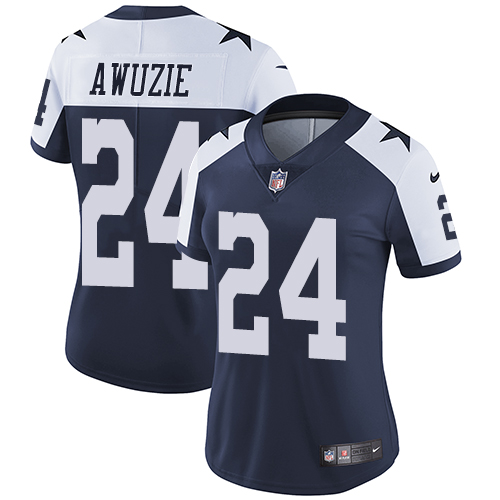 Nike Cowboys #24 Chidobe Awuzie Navy Blue Thanksgiving Women's Stitched NFL Vapor Untouchable Limited Throwback Jersey - Click Image to Close