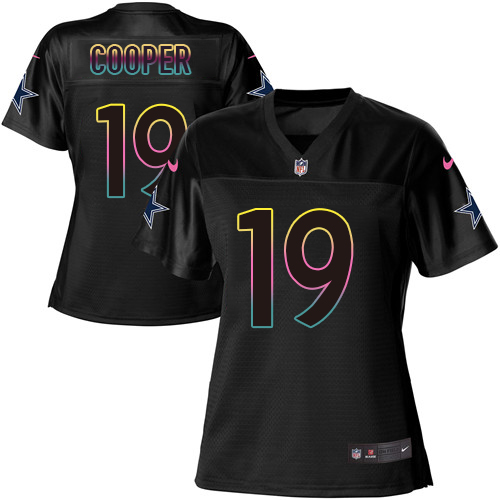 Nike Cowboys #19 Amari Cooper Black Women's NFL Fashion Game Jersey - Click Image to Close