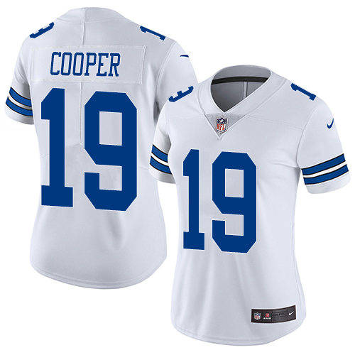 Nike Cowboys #19 Amari Cooper White Women's Stitched NFL Vapor Untouchable Limited Jersey - Click Image to Close