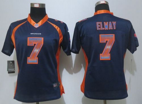 Nike Broncos #7 John Elway Blue Alternate Women's Stitched NFL Elite Strobe Jersey