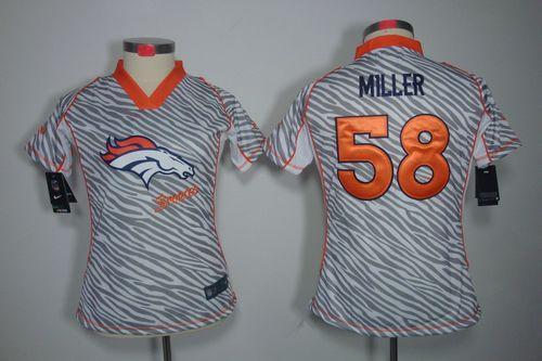 Nike Broncos #58 Von Miller Zebra Women's Stitched NFL Elite Jersey