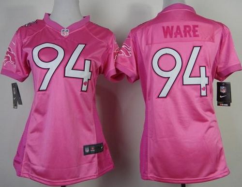 Nike Broncos #94 DeMarcus Ware Pink New Women's Be Luv'd Stitched NFL Elite Jersey