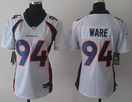 Nike Broncos #94 DeMarcus Ware White Women's Stitched NFL New Elite Jersey