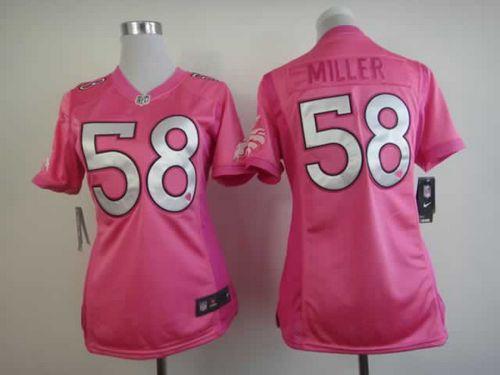 Nike Broncos #58 Von Miller Pink Women's Be Luv'd Stitched NFL Elite Jersey