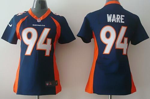 Nike Broncos #94 DeMarcus Ware Blue Alternate Women's Stitched NFL New Elite Jersey - Click Image to Close