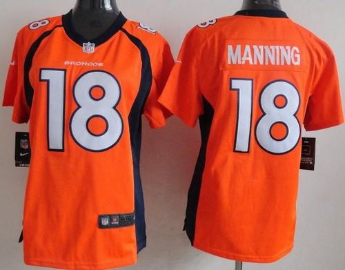 Nike Broncos #18 Peyton Manning Orange Team Color Women's Stitched NFL New Elite Jersey