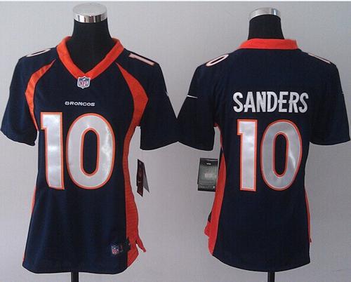 Nike Broncos #10 Emmanuel Sanders Blue Alternate Women's Stitched NFL New Elite Jersey