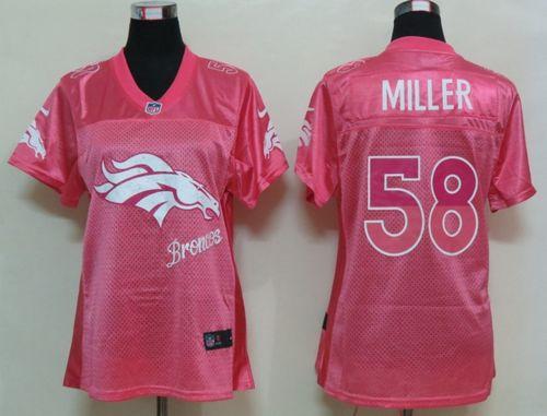 Nike Broncos #58 Von Miller Pink Women's Fem Fan NFL Game Jersey