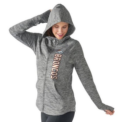 Women's NFL Denver Broncos G-III 4Her by Carl Banks Recovery Full-Zip Hoodie Heathered Gray