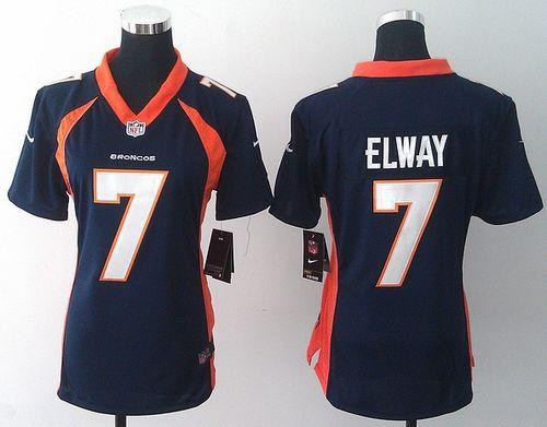 Nike Broncos #7 John Elway Blue Alternate Women's Stitched NFL New Elite Jersey