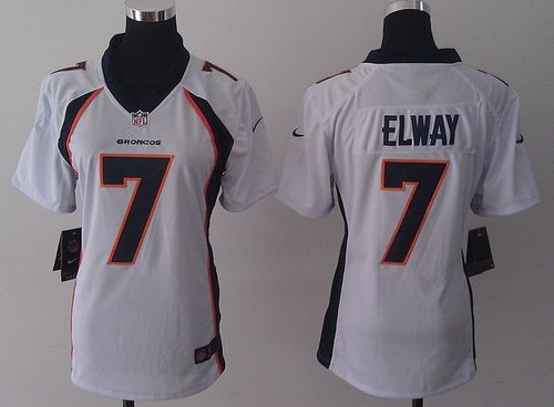 Nike Broncos #7 John Elway White Women's Stitched NFL New Elite Jersey