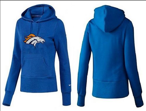 Women's Denver Broncos Logo Pullover Hoodie Blue - Click Image to Close