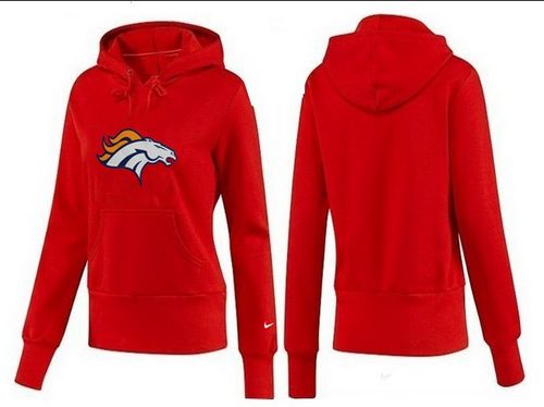 Women's Denver Broncos Logo Pullover Hoodie Red - Click Image to Close