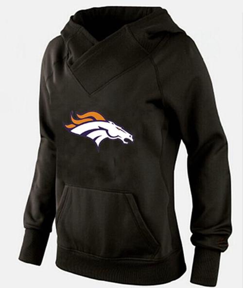 Women's Denver Broncos Logo Pullover Hoodie Black-1