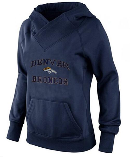 Women's Denver Broncos Heart & Soul Pullover Hoodie Navy Blue