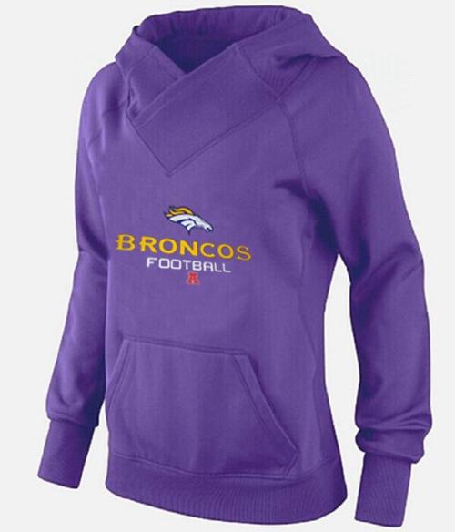 Women's Denver Broncos Big & Tall Critical Victory Pullover Hoodie Purple