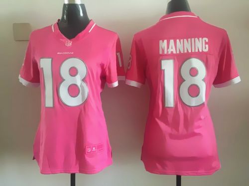 Nike Broncos #18 Peyton Manning Pink Women's Stitched NFL Elite Bubble Gum Jersey