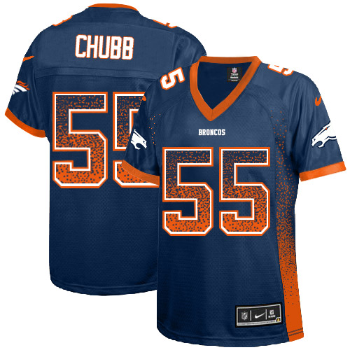 Nike Broncos #55 Bradley Chubb Blue Alternate Women's Stitched NFL Elite Drift Fashion Jersey - Click Image to Close